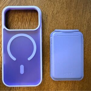 Purple iPhone 17 Pro Case and Wallet/Stand Set